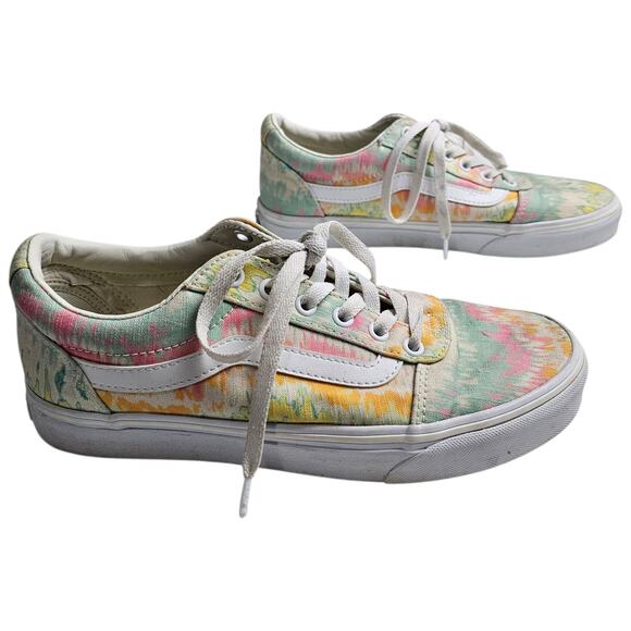 Vans Womens Ward 'Psychedelic Tie Dye' VN0A3IUN54H Canvas Sneaker Shoes Size 8.5 - Picture 1 of 10